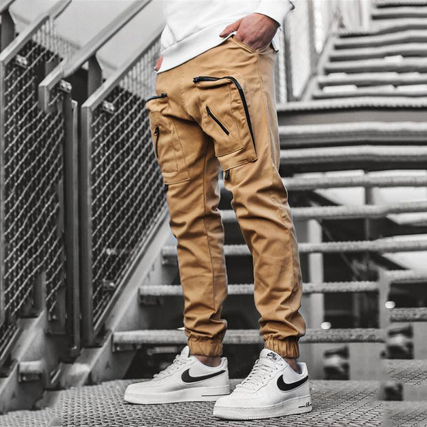 Men's Plain Pockets Casual Pants