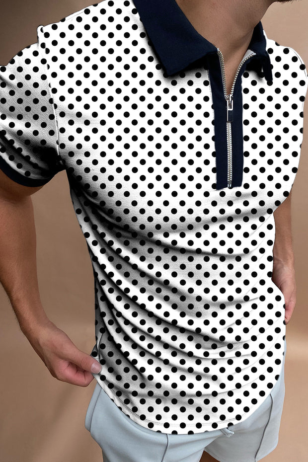 Polka Dot short sleeve polo shirt