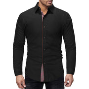 Mens fashion casual deerskin velvet trim long sleeve shirt