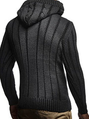 Men's Fashion Slim Stand Collar Hooded Sweater