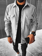 Fashion street solid color pocket jacket