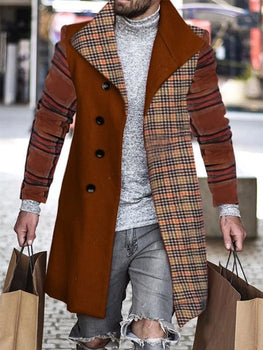 Mens Color Block Patchwork  Coat