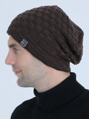 Mens Knitted Hat With Woolen Thread