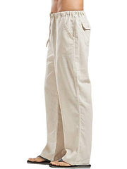 Men's Linen Plus Size Casual Pocket Pants