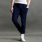 Men's Solid Color Slim Tied Harem Pants