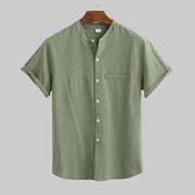 Men's Short-sleeved Stand Collar Shirt