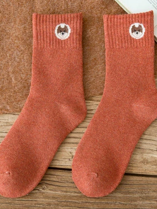 Cartoon Puppy Pattern Socks