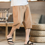 Men's Simple Ethnic Casual Linen Loose Shorts