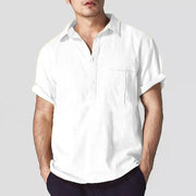 Men's Plain Lapel Cotton Casual Shirt