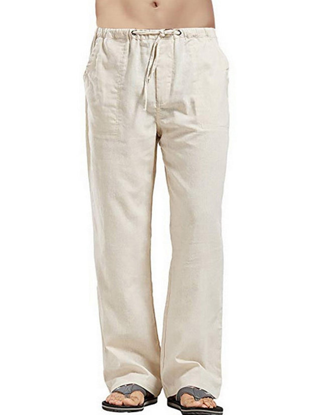 Men's Linen Plus Size Casual Pocket Pants