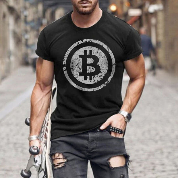 Bitcoin print casual T-shirt