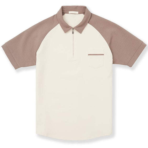 Colorblock lapel polo shirt