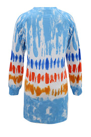 Ladies Casual Tie-Dye Printing Long Sleeve Dress