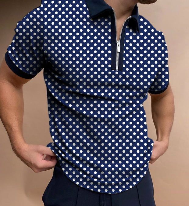 Polka Dot short sleeve polo shirt