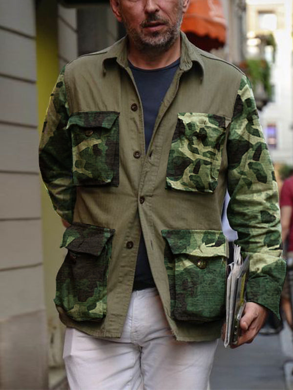 Men's Chic Camouflage Patchwork Jacket