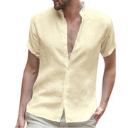 Men's Fashion Shirt Solid Color Short-sleeved Polo Shirt