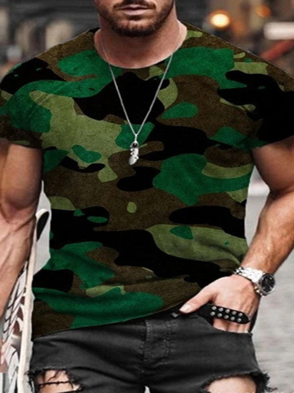 Mens Casual Short Sleeve Printed T-Shirt