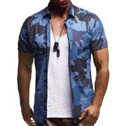 Men's Camouflage Lapel Short-sleeved Shirt