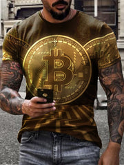 Fashion Technology Bitcoin Print T-shirt