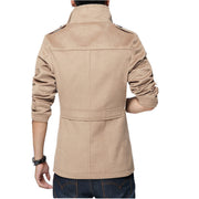 Mens Slim Fit Plus Fleece Trench Coat