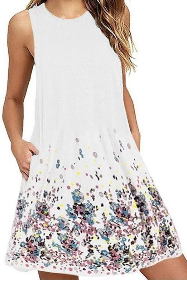 Neocozy  Crew Neck Women Summer Shift Dress