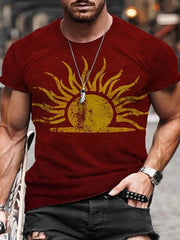 Mens Fashion Retro Casual Printed T-Shirt