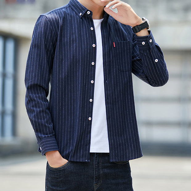 Striped Slim Casual Long Sleeve Shirt