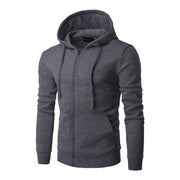 Mens new plain zipper hooded mens cardigan sweater