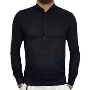 Men's Summer Long-sleeved Stand Collar Shirt