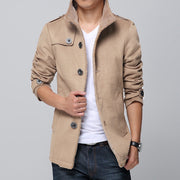 Mens Slim Fit Plus Fleece Trench Coat