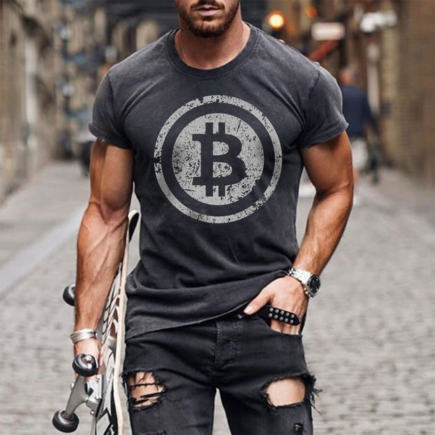 Bitcoin print casual T-shirt