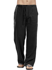 Men's Linen Plus Size Casual Pocket Pants