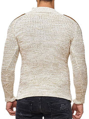 Men's Fashion Casual Buttoned Mixed Color Slim Sweater