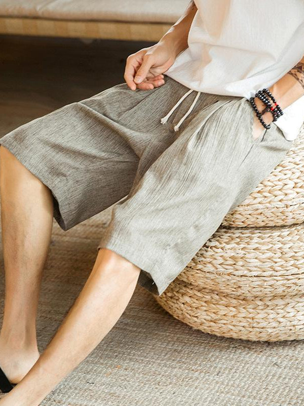 Men's Loose Cotton And Linen Casual Shorts