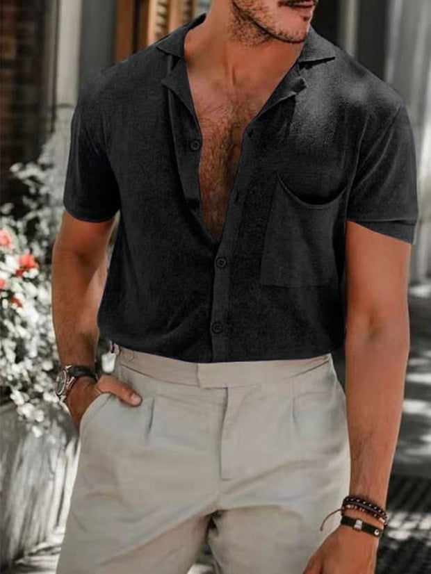 Men's Gentleman Casual Linen Short Sleeve Shirt