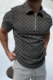 Herringbone jacquard polo shirt