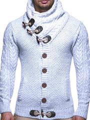 Men's Fashion Plain Single-Breasted Sweater Jacket