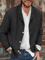 Men's casual loose cotton blazer