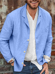 Men's casual loose cotton blazer