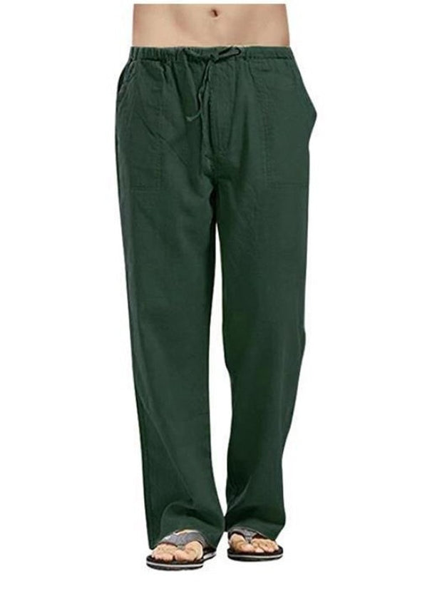 Men's Linen Plus Size Casual Pocket Pants