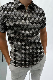 Herringbone jacquard polo shirt