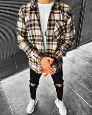 Street fashion plaid texture casual jacket